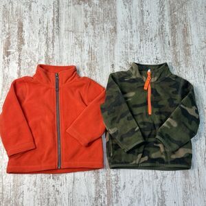 Carters Baby 18 Month Winter Fall Jacket Orange Fleece Pullover Camo Camouflage